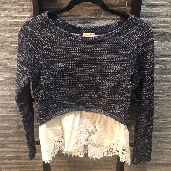 Maison Jules Sweater and Eyelet Top - Picture 1 of 5